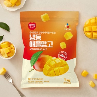 CJ프레시마켓,[직영특가]이츠웰 냉동애플망고(다이스 1kg)