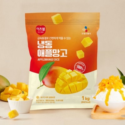 CJ프레시마켓,[직영특가]이츠웰 냉동애플망고(다이스 1kg)