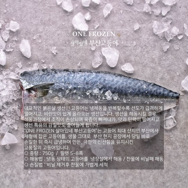 CJ프레시마켓,원프로즌 부산 고등어 750g