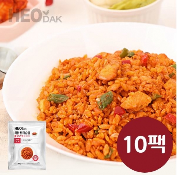 CJ프레시마켓,허닭 닭가슴살 불닭 곤약볶음밥 (250g) 10팩 세트