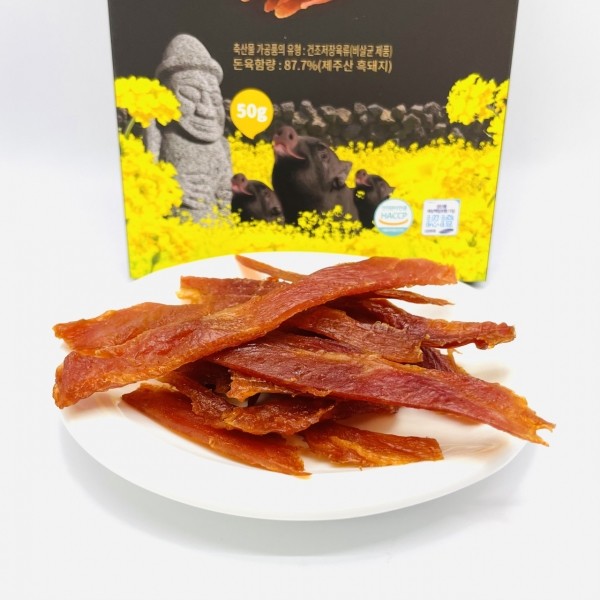 CJ프레시마켓,제주 꺼멍돼지 육포 50g 흑돼지 제주여행 특산품 기념품
