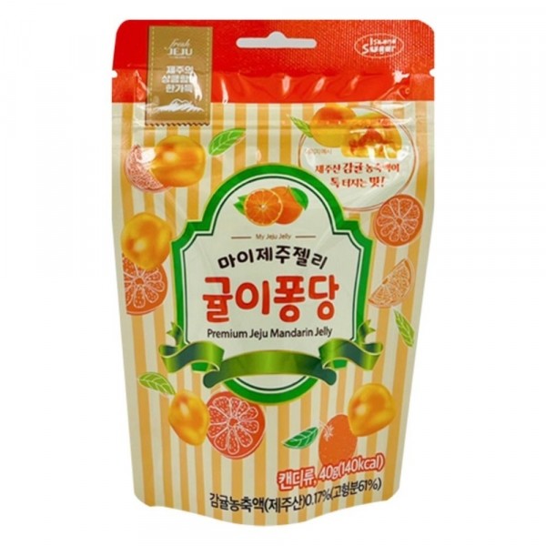 CJ프레시마켓,제주 마이 제주젤리 귤이퐁당 청귤통통 혼합구성 40g x 8개입 기념품 여행선물 과즙젤리