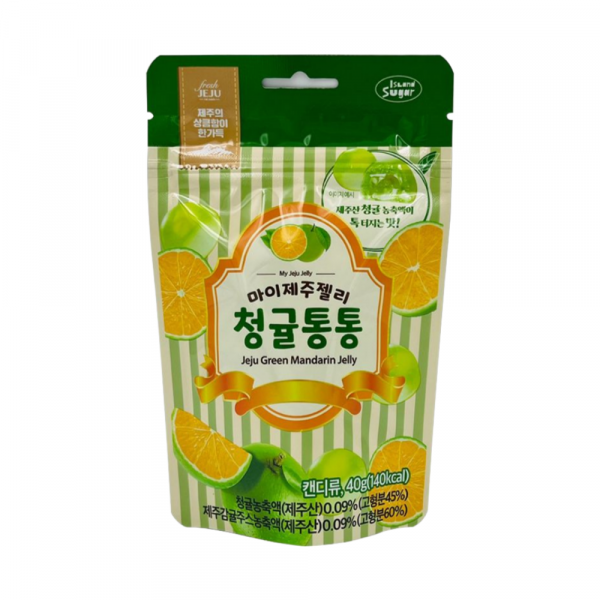 CJ프레시마켓,제주 마이 제주젤리 귤이퐁당 청귤통통 혼합구성 40g x 8개입 기념품 여행선물 과즙젤리