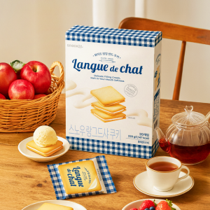 스낵24 화이트 필링 샌드쿠키 스노우 랑그드샤 쿠키