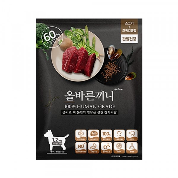 ★타임특가★ 올바른끼니 플러스-소고기 초록입홍합(관절건강)1.2kg